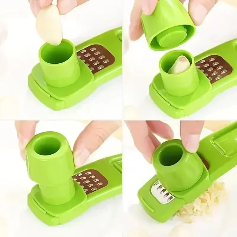 1 Pcs Mini Garlic Grinder Garlic Press Kitchen Ginger Garlic Mash Cutter Manual Garlic Mashing Green Kitchen Gadgets Accessories