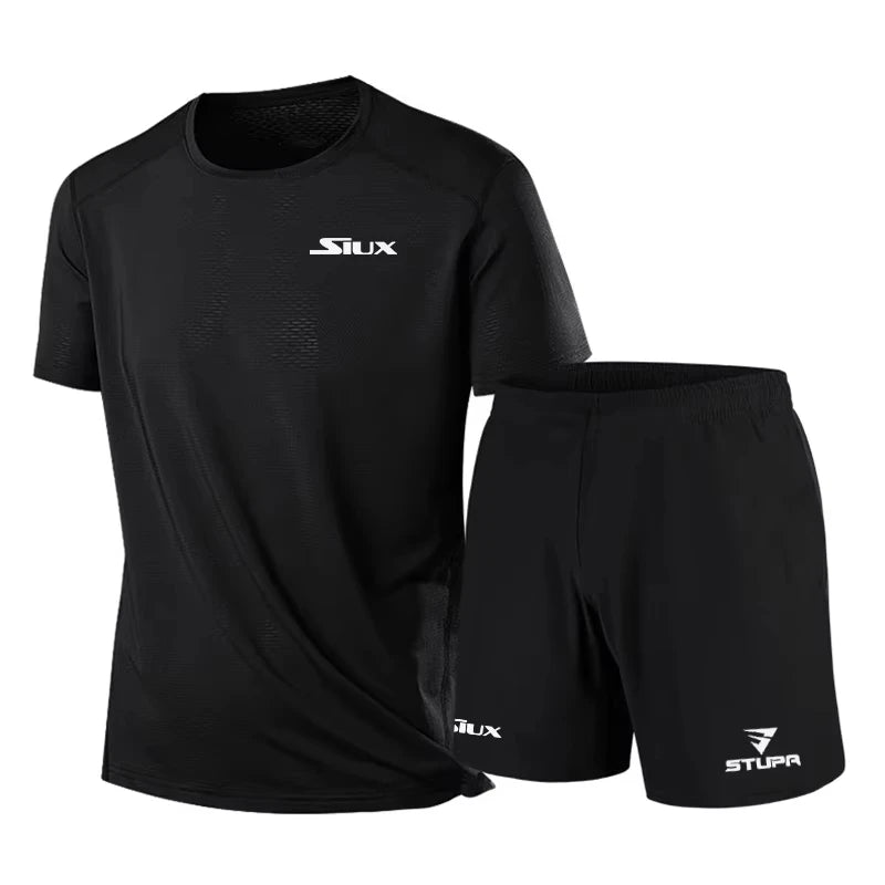 Summer Fashion Casual Brand Men's Sportswear Breathable Quick-drying Shirt, Shorts, Two-piece Set Of New Tennis Training Clothes
