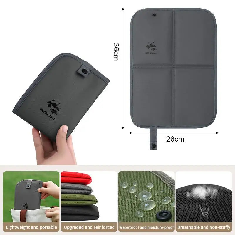 Foldable Waterproof Beach Cushion 600D Oxford Cloth Lightweight Outdoor Sitting Pad for Camping Hiking Picnic Travel