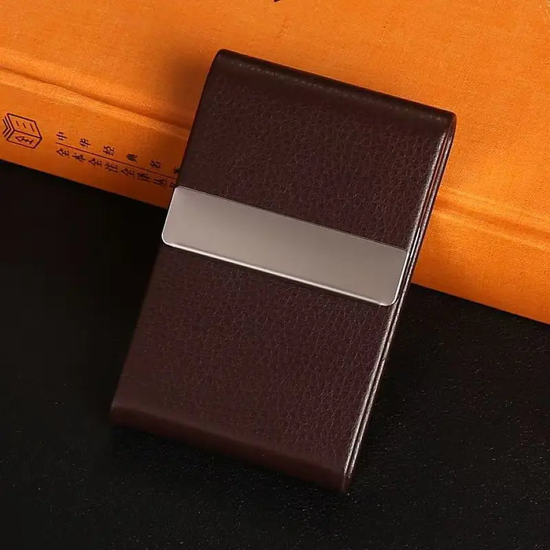 Slim Metal Cigarette Case for 7 King cigarettes Size | veneer LeatherWrap&stainless SteellFlip Top & Portable Premium Gift Box