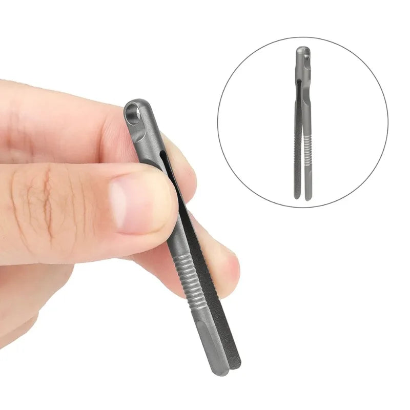 Mini TC4 Titanium Alloy Tweezers Portable Small Nipper EDC Outdoor Pocket Hand Tool