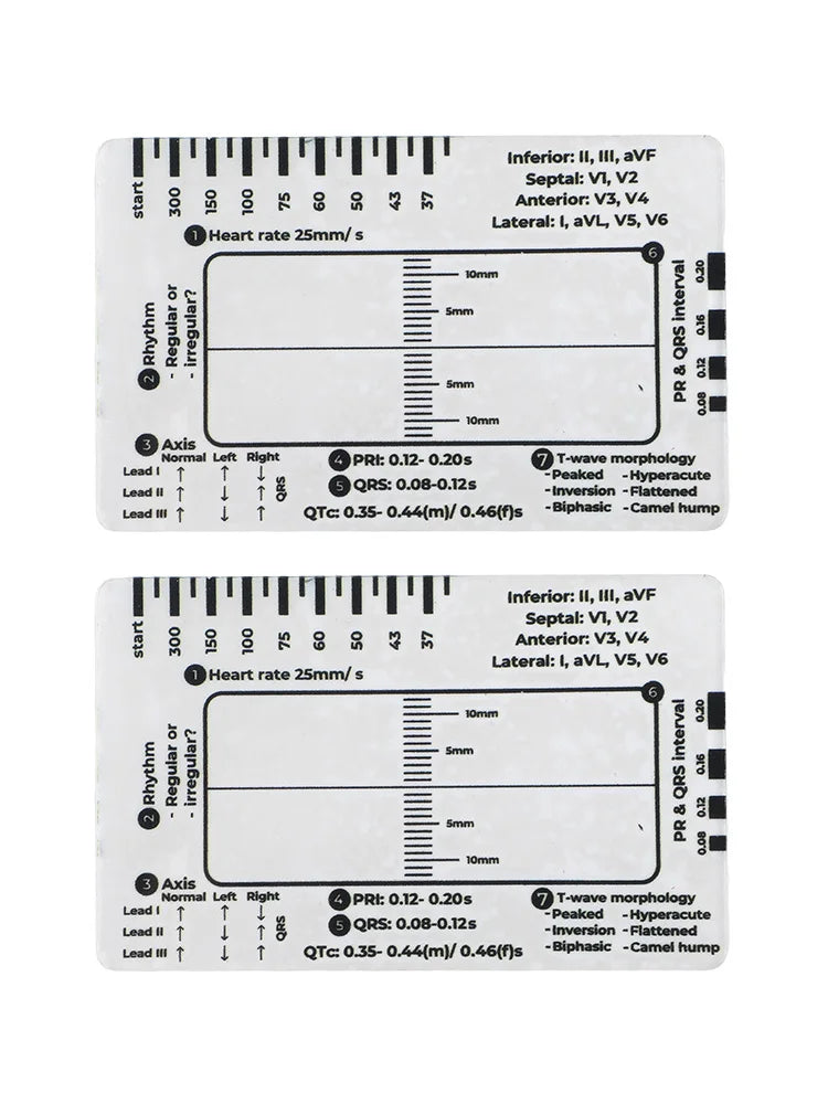 For ECG Interpretation Interpretation Measurement Tool For Educational Use Transparent Caliper Tool Clear ID Size Cards