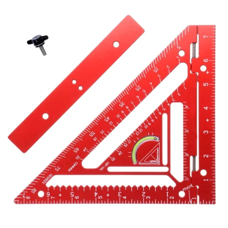 Woodworking Square Protractor Aluminum Miters Triangles Ruler Layout Measuring