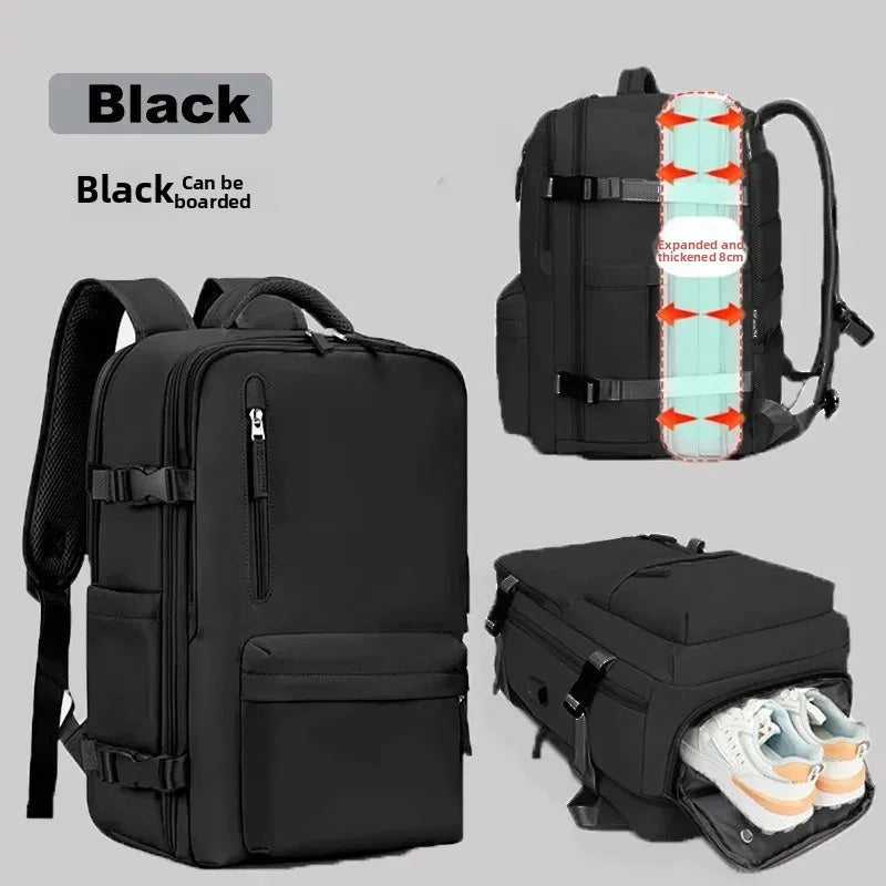 Large Capacity Expandable Travel Backpack Double Shoulder Bag for Business Trips Mountaineering And Computer Carrying