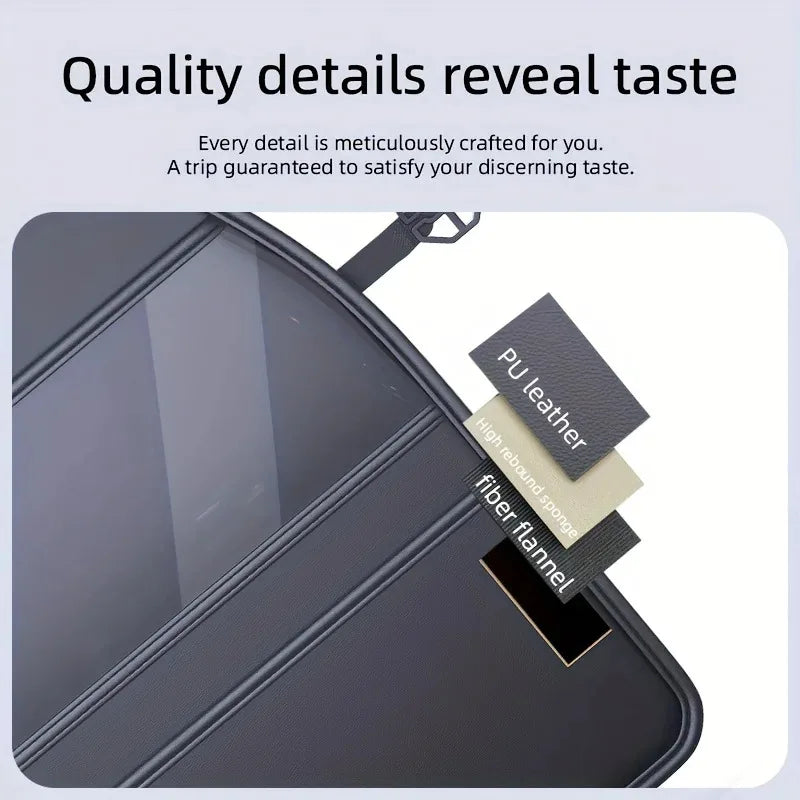 PU Leather Car Seat Kick Proof Pad with Pockets Multi-functional Tablet Holder Auto Seat Back Protection Cover for Kids