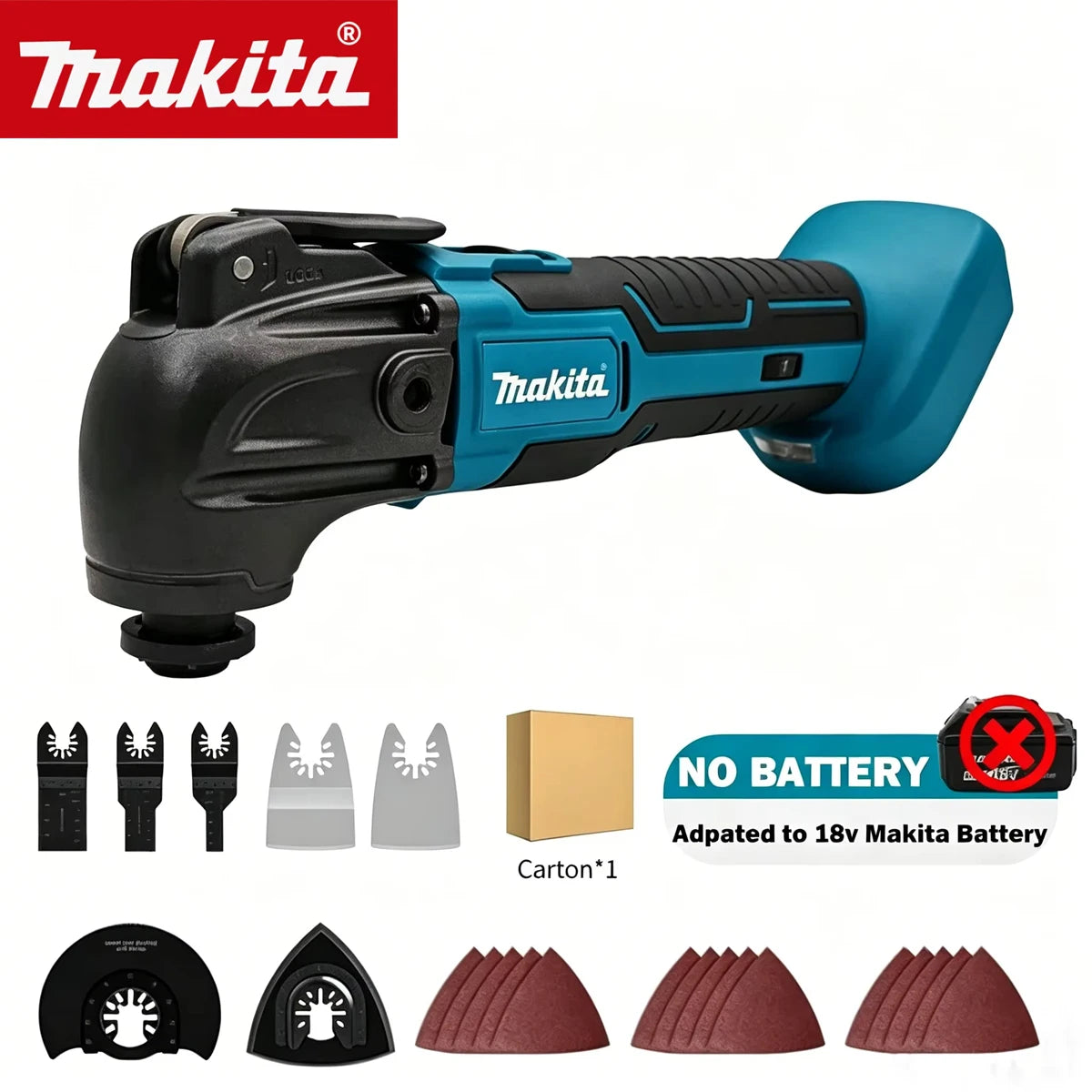 Makita 18V DTM51 Cordless Oscillating Multi-Tool 6-Speed Quick Release Electric Trimmer Shovel for Vibration Dampening