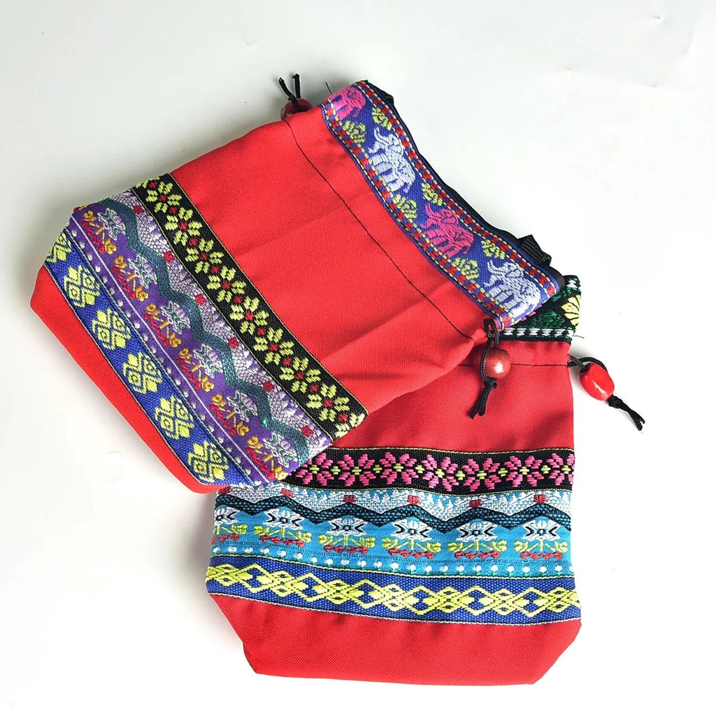 30PCS/Lot Yunnan Ethnic Characteristic Craft Pu'er Colorful Small Cloth Bag Pu er Small Tea Cotton Bags Portable Storage