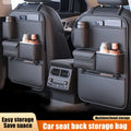 Black Faux Leather Car Seat Back Storage Bag Seat Organizer Backseat Organizers Storage of Automotive Seatback Toy Organization