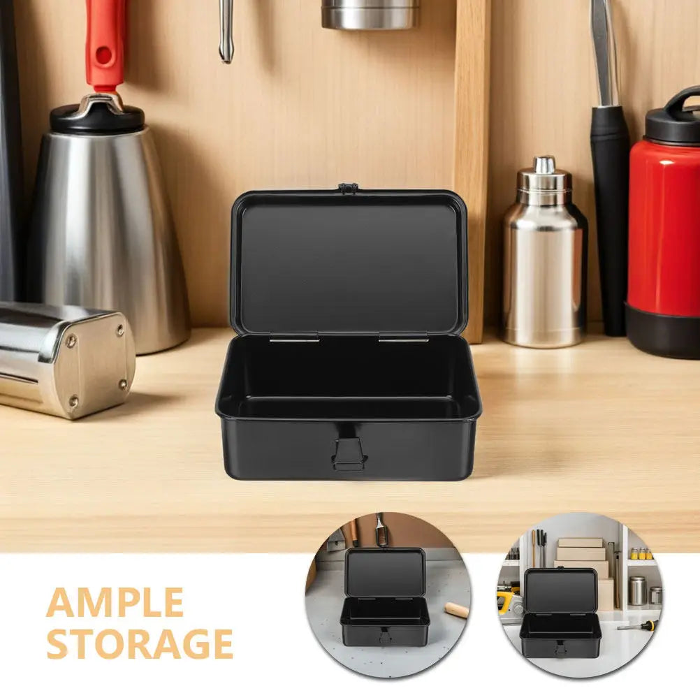 2Pcs Metal Tool Box Thick Iron Portable Small Toolbox for Home Garage Automotive Tool Storage Car Toolbox Metal