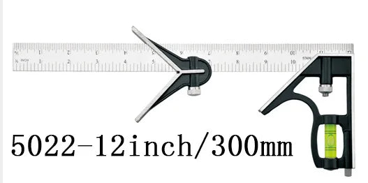 300mm Try Square Set Precise Stainless Steel Measuring Tool Combination Square Right Angle Workshop Carpenter Angle Level Ruler