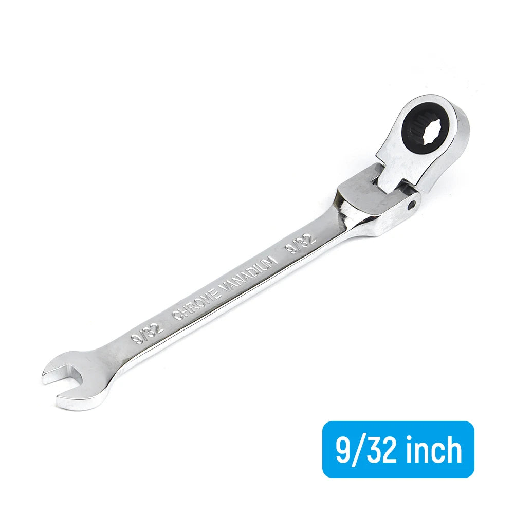 1/4-15/16 Inch 1-Piece Imperial Size Ratchet Wrench Set of Keys Spanner Flexible Head Universal Hand Tools Car Repair Tool
