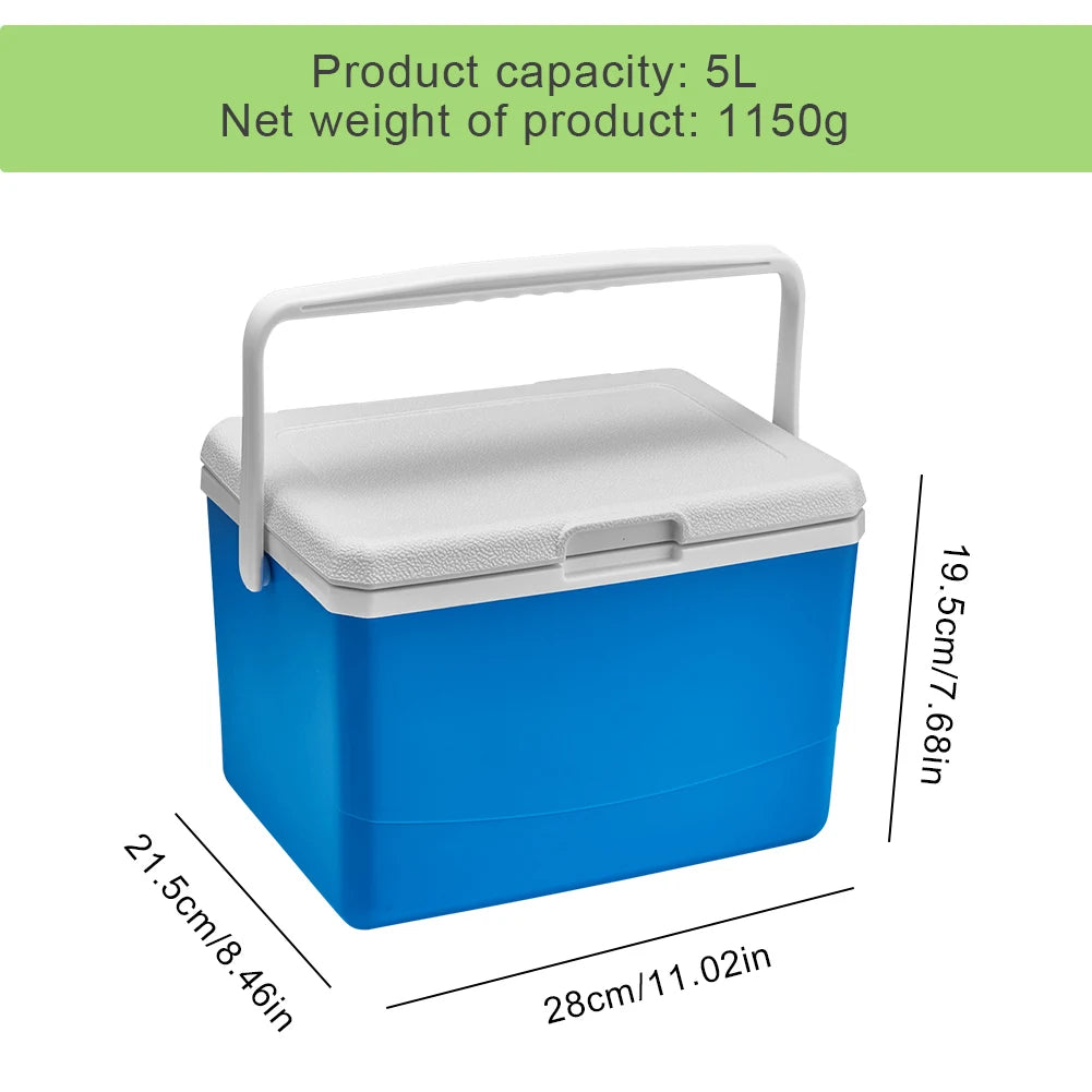 5L Insulated Portable Cooler with Handle Camping Car Refrigerator Heat Preservation Food Storage Cooler Box for Beach Picnic