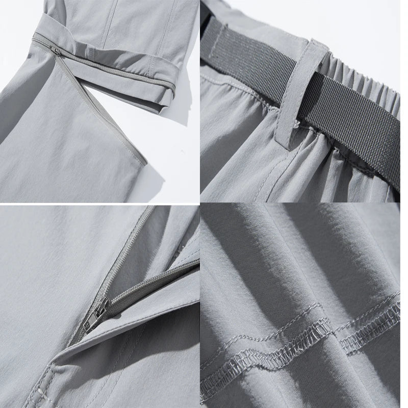 Fanuocetar Mens Removable Hiking Pants for Summer Quick Dry Camping Trekking Climbing Outdoor Scratch-resistant Stretch Pants