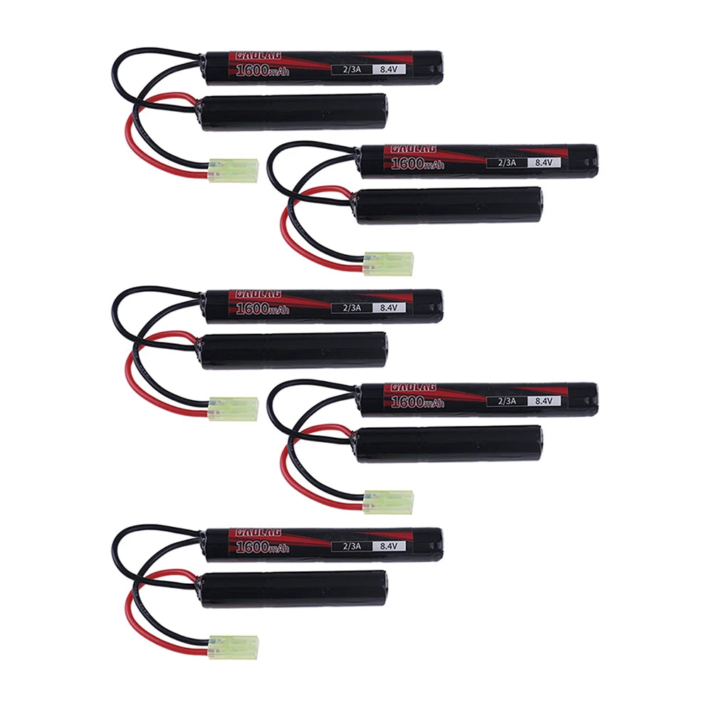 8.4V Airsoft Battery 2/3A 1600mAh 8.4V NIMH Butterfly Battery for H VFC HK416 CQB Rifle Guns AK AEG'S with Mini Tamiya Connector