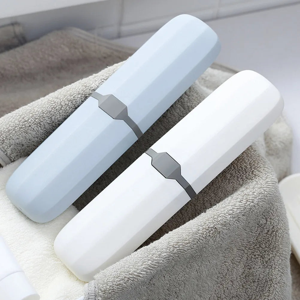 4Pcs Portable Plastic Toothbrush Case Travel Brush Holder Toothbrush Storage Box Gray Blue White Transparent Black Transparent