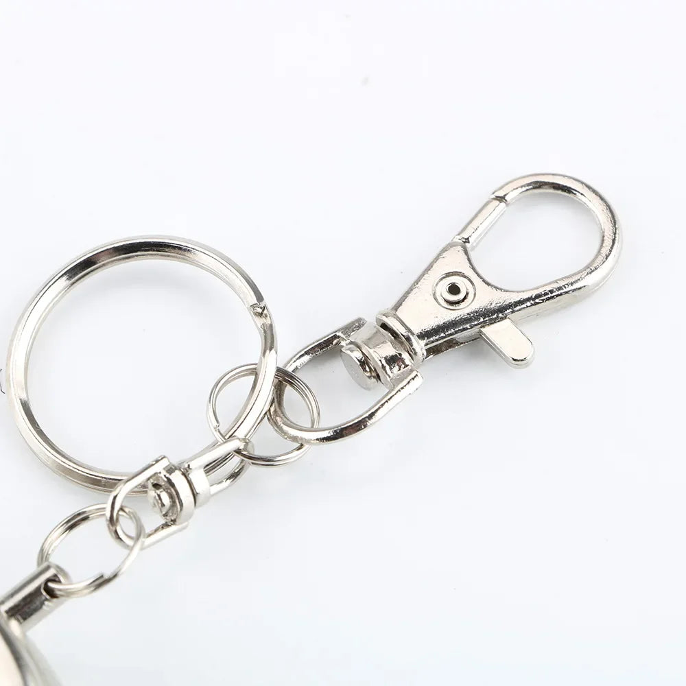 Portable car cigarette ashtray, random pattern, pocket ashtray with keychain, mini stainless steel