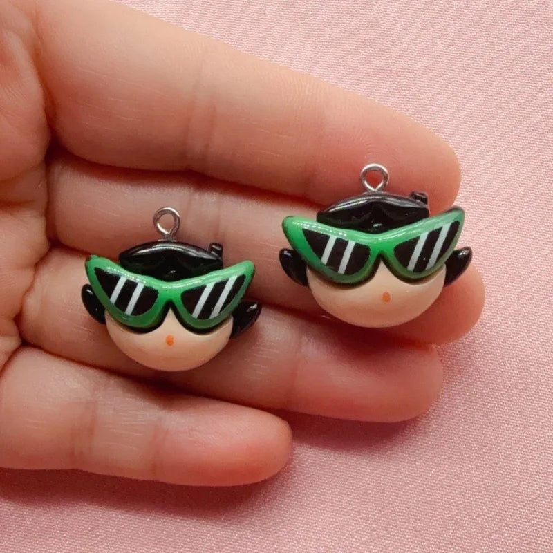 10pcs Cartoon Girl Resin DIY Jewelry Accessories Cartoon Cute Anime Hand Rope Necklace Pendant