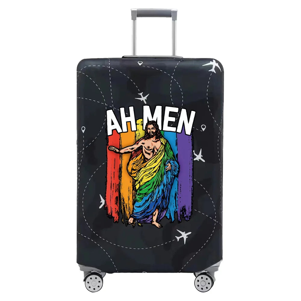 Luggage Cover Travel Suitcase Protective Cover Jesus Series Dust-Proof Thickened Elastic Fabric for 18-32inch Baggage Case