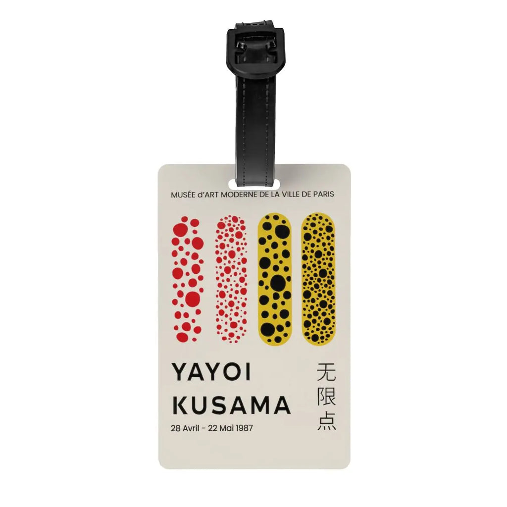 Custom Yayoi Kusama Abstract Painting Luggage Tag Privacy Protection Baggage Tags Travel Bag Labels Suitcase
