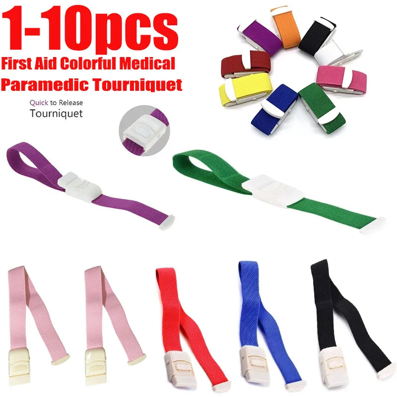 1pcs-10pcs Aid Colorful Emergency lock tourniquet Nursing rescue kit Medical tourniquet First aid outdoor camping survival kit