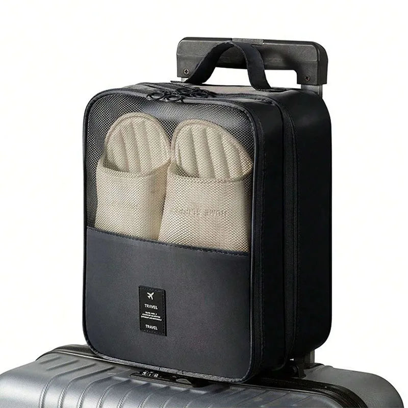 New Travel Shoe Bag Storage Bag Washed Diagonal Breathable Mesh Multiple Pairs of Shoes Portable Shoe Box for Business Trips