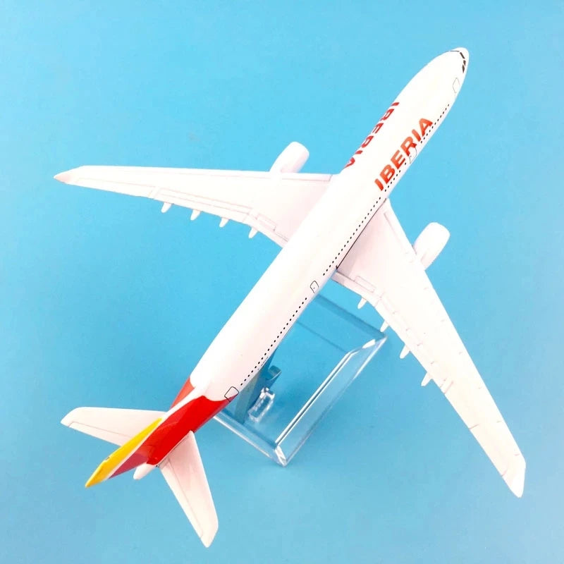 Metal Airplane Toy 16CM Spain Iberia Airlines Boeing 737 Birthday Gift Plane Models W Stand Toys For Childre Collection