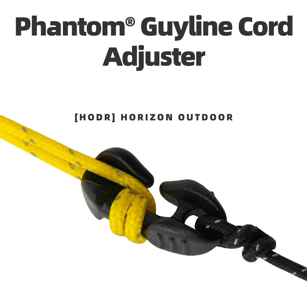 [HODR] Duraflex Phantom Guyline Adjuster Cord Adjuster Rope Tensioner for 1.5–4 Mm for Tents & Tarps — Ultralight Camping Gear
