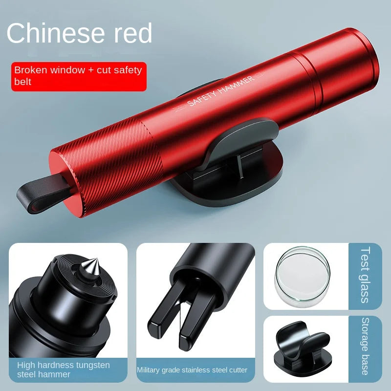 2 In 1 Car Safety Hammer Emergency Glass Breaker Cut The Seat Belt High Hardness Tungsten Steel Rescue Tool Auto Accessories