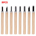 6-12pcs High Manganese Steel Engraving Knife with Wooden Handle Professional Handmade Wood Carving Chisel Tools Kit