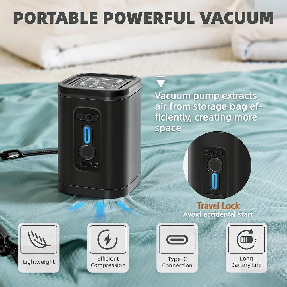 Organizers Storage Garment Bags Vacuum Compression Travel Set, USB Electric Pump 1200mAh Reusable Closet Wardrobe Space Saver