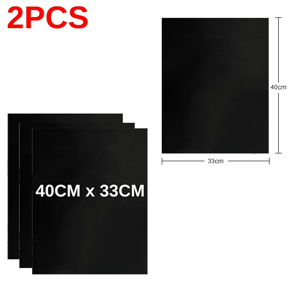 1-3PCS Grill Mat Non-stick BBQ Heat Resistant Grill Mat Outdoor Baking Reusable Non-Stick Barbecue Party Mat Tools Accessories