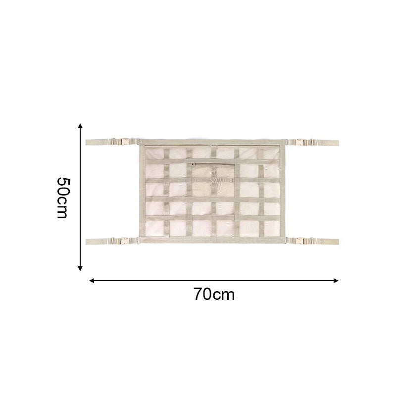 Car Roof Storage Organizer Automotive Ceiling Cargo Net Pocket Mesh Car Camping Accessories Storage Bag Roof Tent Two colors