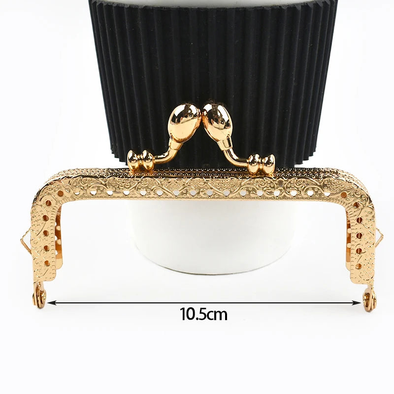 1/2/5Pcs 8.5-20cm Metal Gold Embossed Bag Handle Purse Frame Kiss Clasp for Women's Handbag Wallet DIY Handmade Bags Accessories