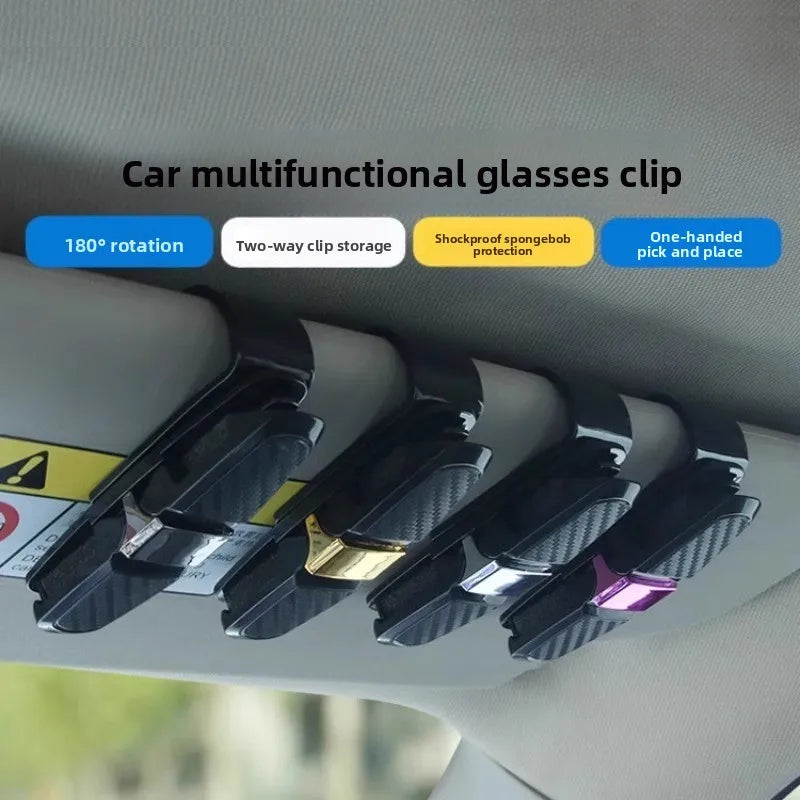 Car Sun Visor Eyeglasses Clip, Multifunctional Car Sunglasses Holder, Auto Glasses Storage Organizer Clip Accessory