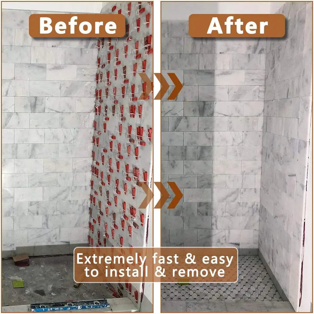 100pcs Set Tile Leveling System Wedges with Clips 1/25''(1mm) Professional Ceramic Tile and Stone Installation