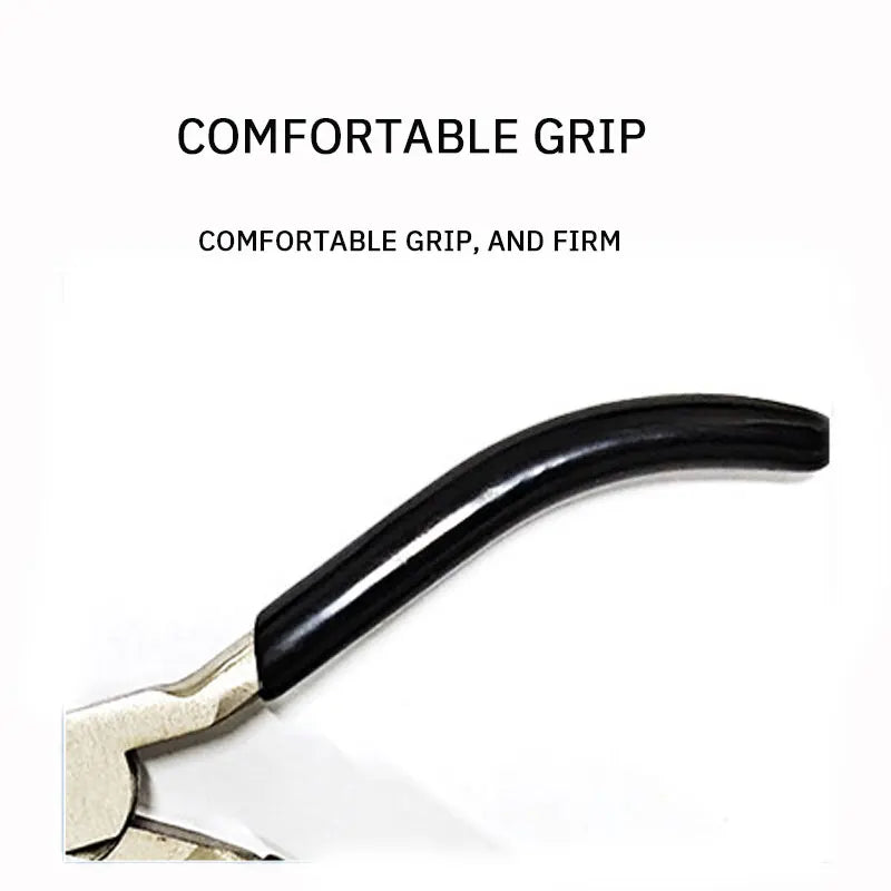 Pliers Big Head Three Section Flat Mouth Round Mouth Pliers Mini  Jewelry Pliers Jewelry DIY Pliers Winding Shape Pliers Black