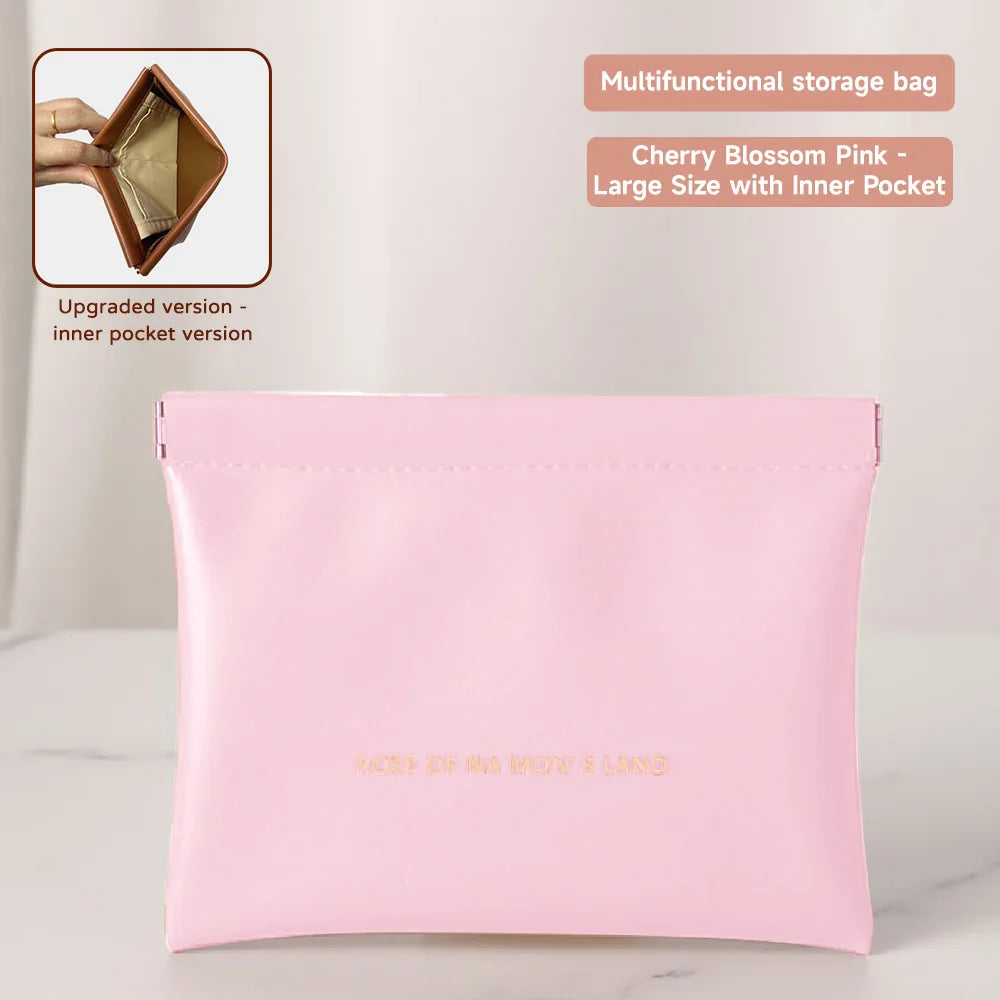 Fashion Multifunctional Storage Bag With Automatic Closure Wired Headphone PU Coin Purse Mini Portable Lipstick And Makeup Bag