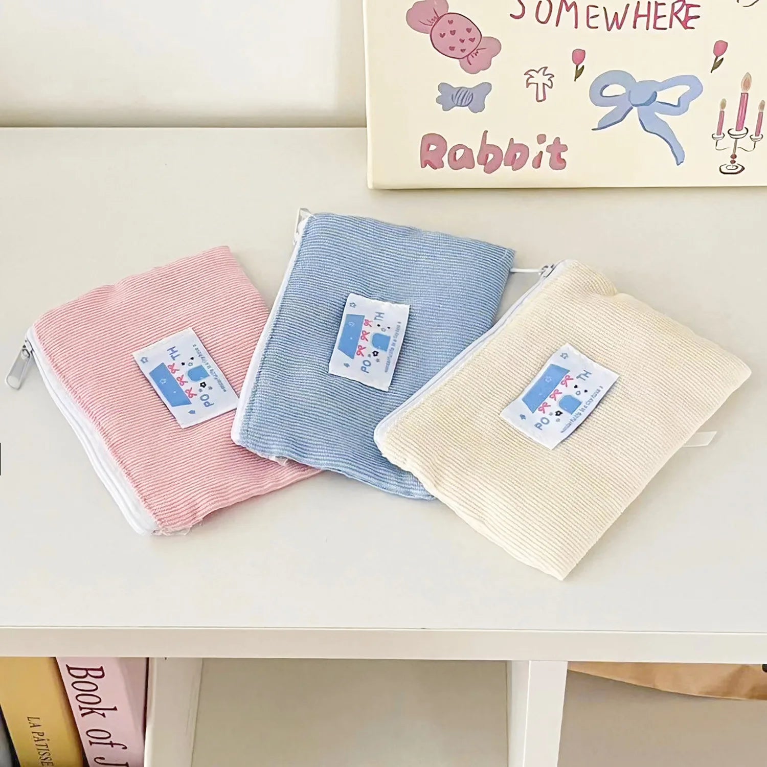 YT Student Portable Macaron Color Cute Small Item Storage Bag Miscellaneous Bag Ballet Style Bow Coin Purse