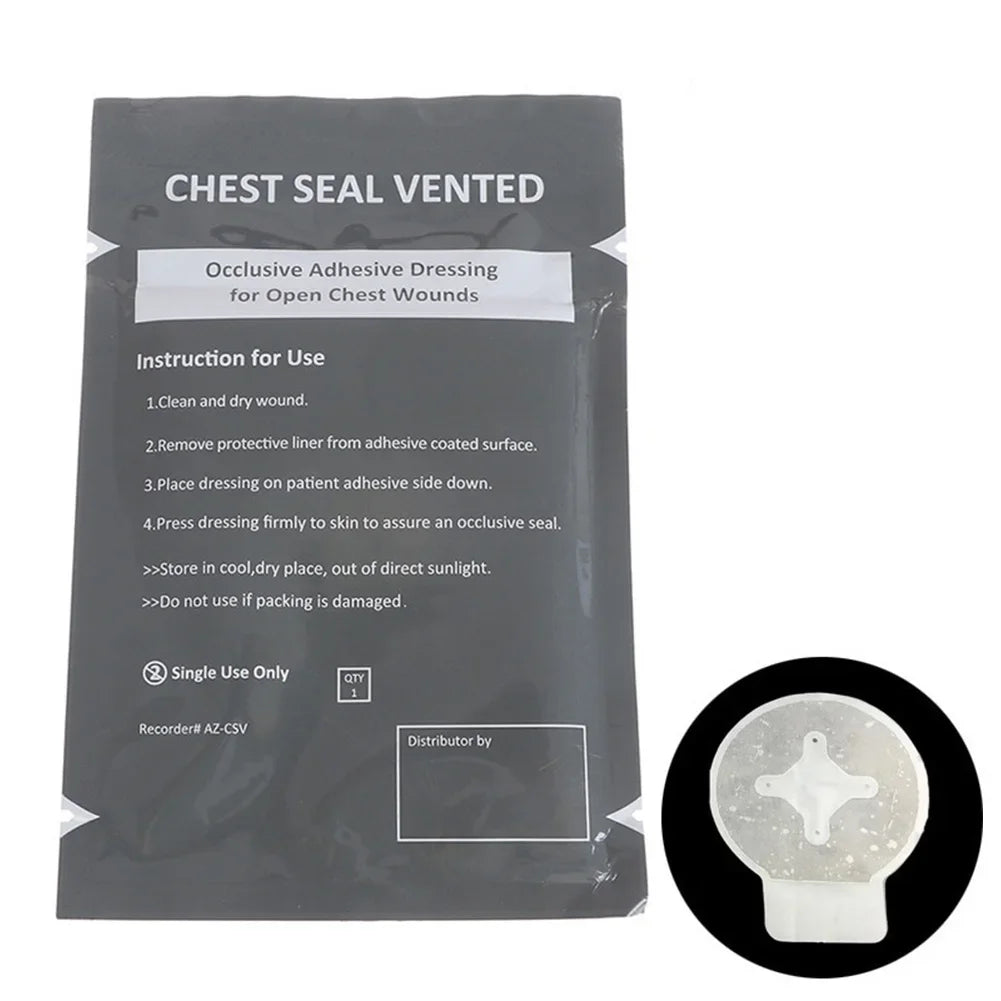 Chest Seal Quick Useful Chest Wound Emergency Occlusive Dressing Bandage First Aid Kit Accessories Rescue Chest Seal Vented