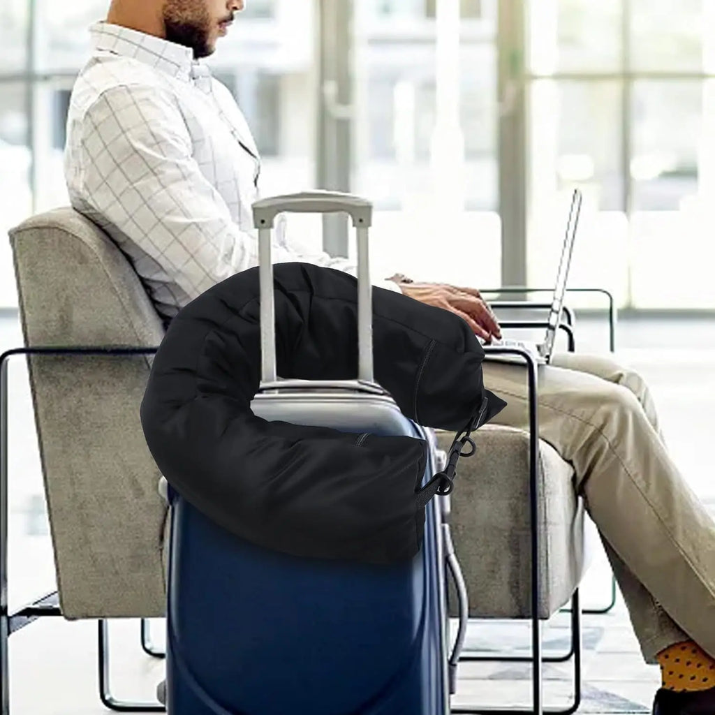 Fillable travel neck pillowcase storage bag can carry travel bag airplane pillow filling clothing