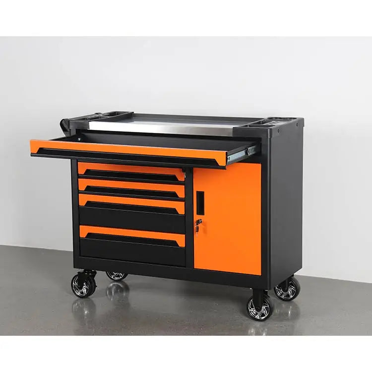 Lockable Steel Toolbox Heavy Duty Cabinet With Door For Auto Repair Workshop Rolling Trolley Tool Chest With Wheels OEM Support
