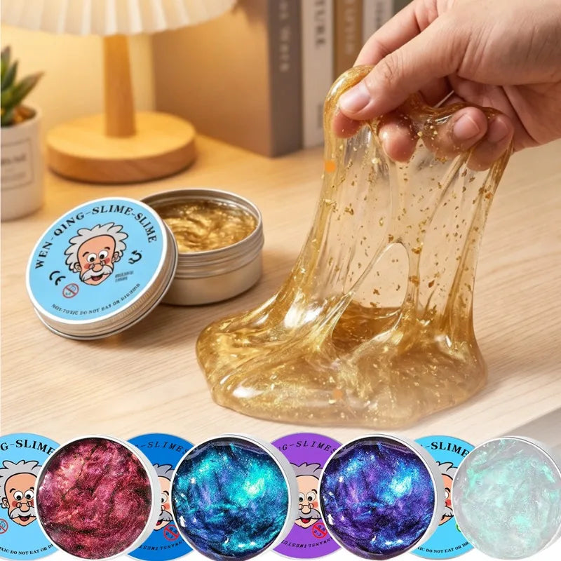 New Stress Relief Toys Old Man Liquid Squishy Transparent Crystal Slime Fluffy Foam Putty Kids Safe Bouncy Stretchy Color Slime