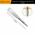 Hexagonal Shank Slotting Flat Chisel Silver Steel Impact Drill Bit Wear-resistant Flat Head Electric Hammer Drill Bit Concrete