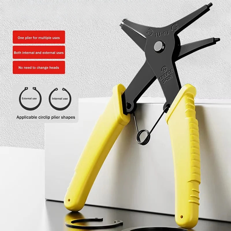 Circlip Pliers 2 In 1 Internal And External Dual Purpose Pliers External Spring Pliers Large Retaining Ring Removal Tool