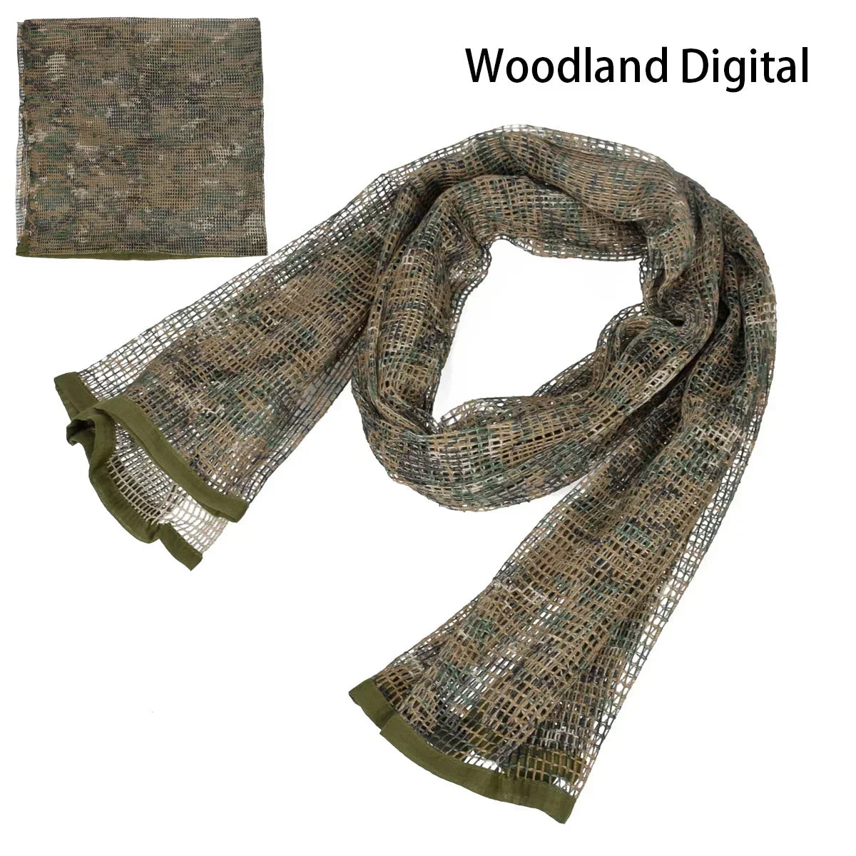 Camouflage Netting Scarf Sniper Veil Camo Mesh Face Scarf Veil Shemagh Head Wrap for Outdoor Camping Hiking Hunting Scarves