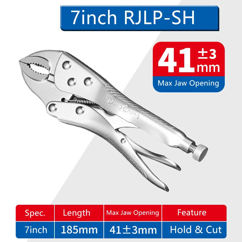 5/7/10in Smooth Shank Round Jaw Locking Pliers Set Heavy Duty Carbon Steel Clamping Grip for Welding Automotive Hand Tool