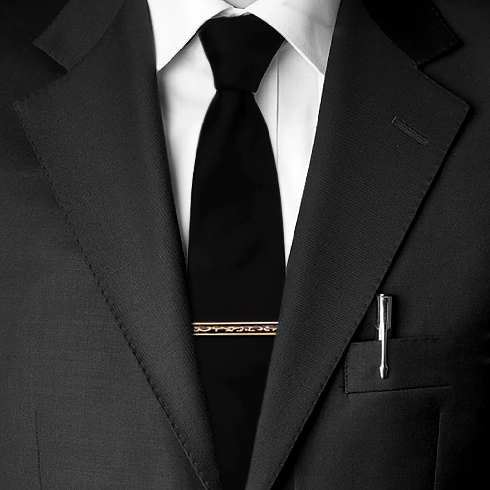 New High Quanlity Classic Golden Sliver 6cm Designer Metal Tie Clips Set Necktie Pin For Men Business Banquet Accessories Gift