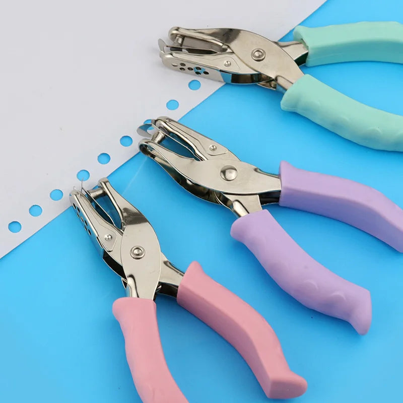 6mm Hand-Held Single Hole Punch Pliers DIY Loose-Leaf Paper Office Home Punch Tool New Style for Business  Industrial Use