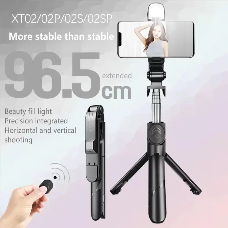 Portable Mini Selfie Stick Tripod Rotating Extendable Bluetooth Control Phone Stand for Travel Universal Mobile Phone Holder