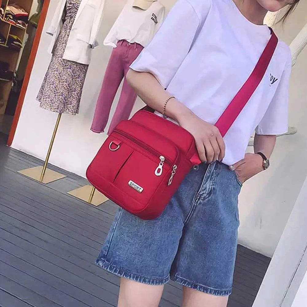 High-capacity Ladies Multi Pocket Nylon Crossbody Bag Cross Body Shoulder Bag Messenger Bag Oxford Flap Handbags